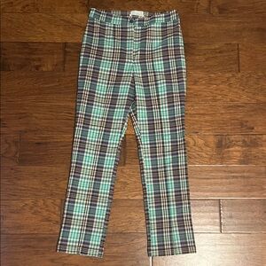 UO Plaid Crop Trousers in Blue and Green